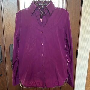 Foxcroft Women's Button-Down Shirt in Plum